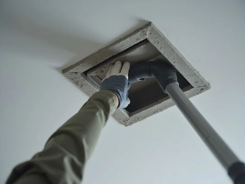 Fine particulate dust removal from ceiling vent in renovated Selangor home