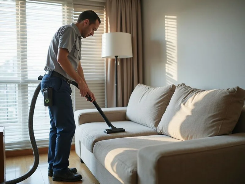 HEPA vacuum cleaning upholstery in Ampang landed home living room